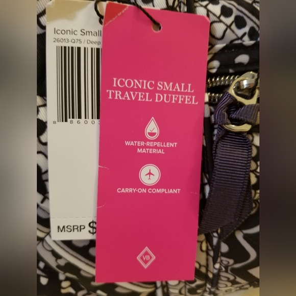 Vera Bradley small travel duffle bag Deep Night Paisley - Picture 6 of 7